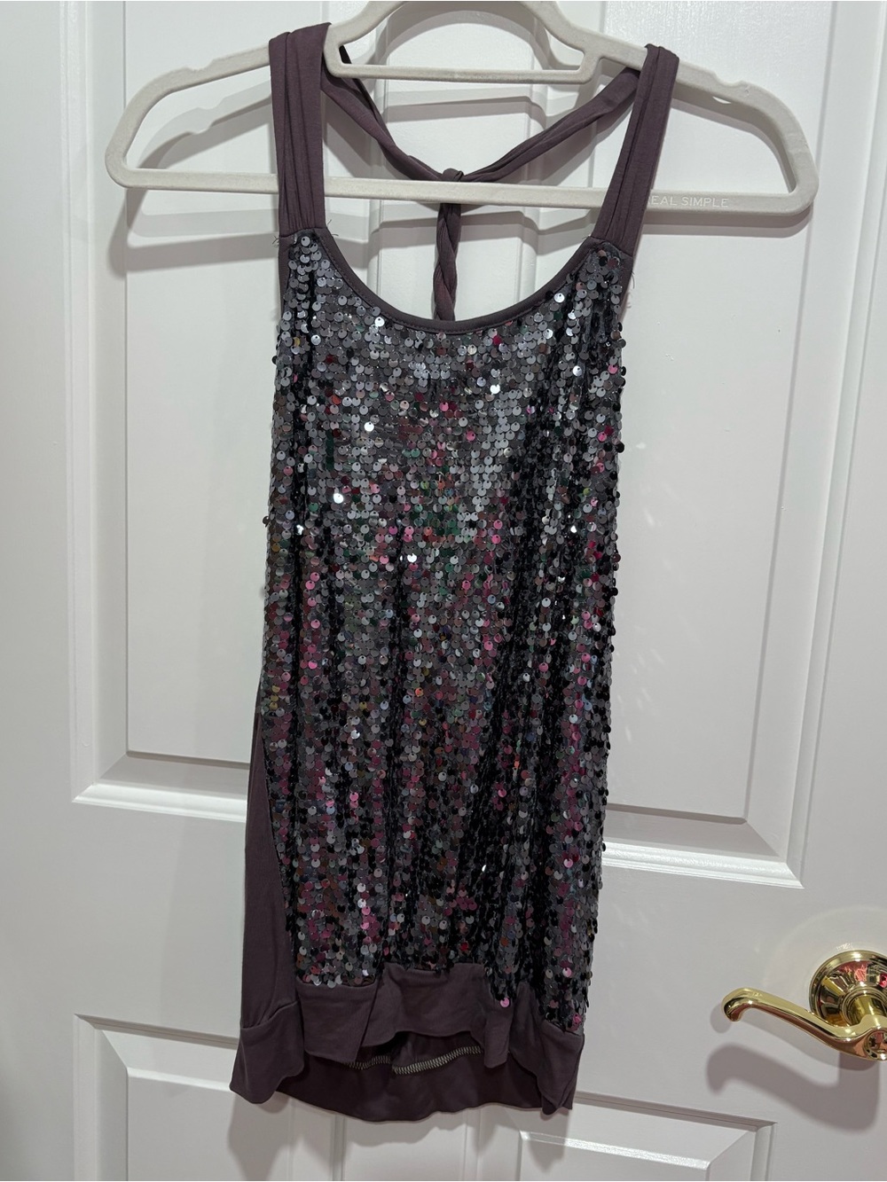 Express Sequined Tank in Grey